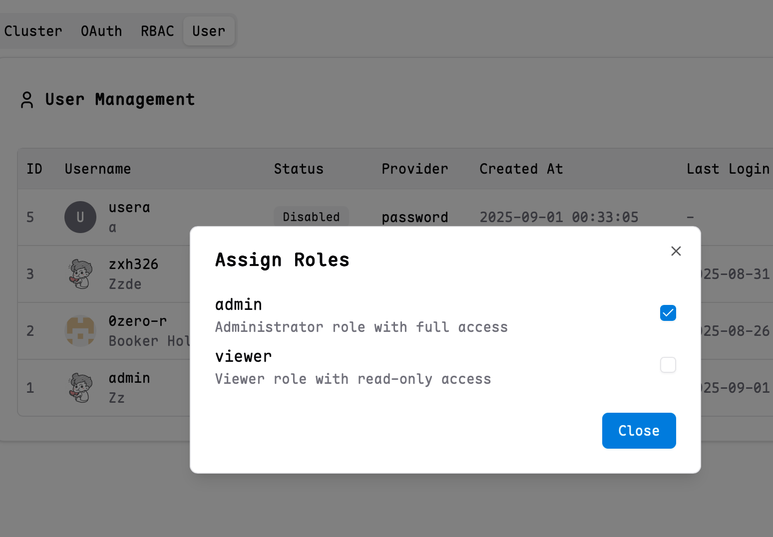 RBAC User Mapping